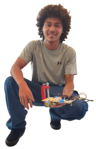 Student with robotic car