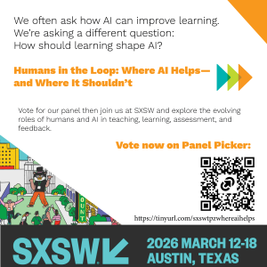 SXSW presentation flyer with title and link to page